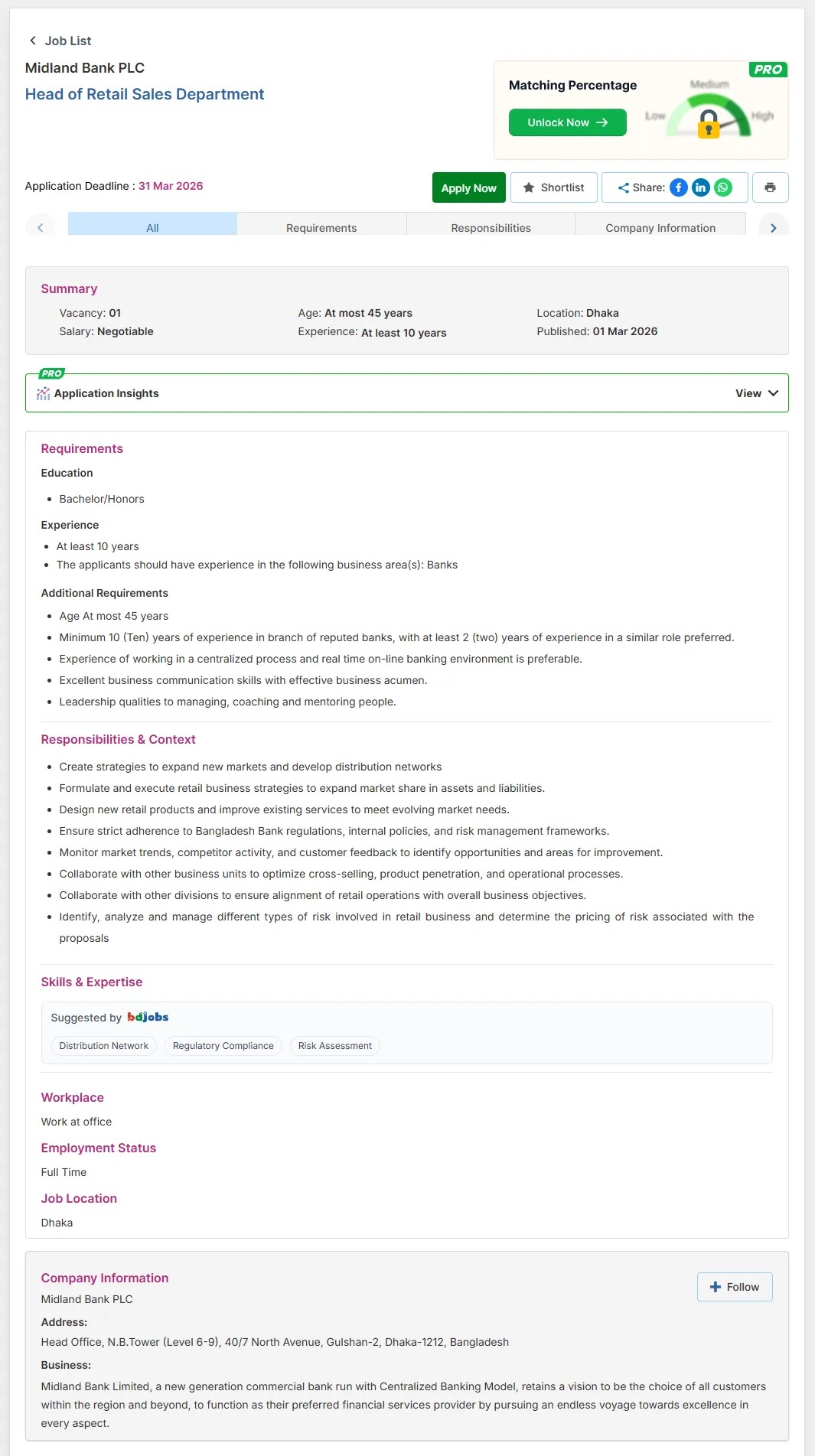 Midland Bank Job Circular